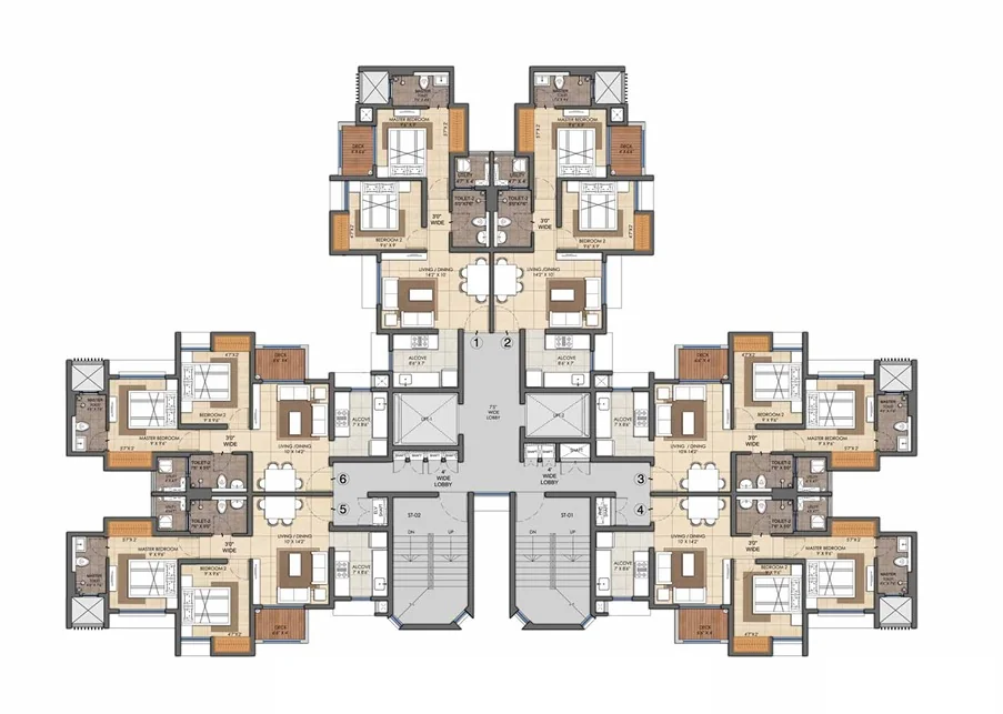 Casa Foresta 2 BHK Typical Floor Plan